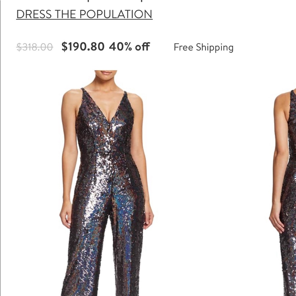Dress the population sequined jumpsuit